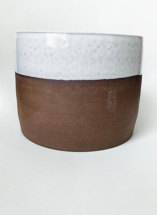 Large Brown & White Planter