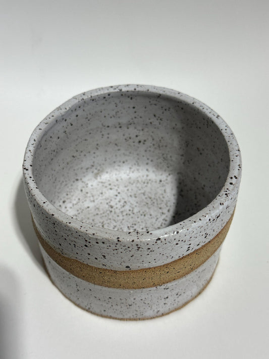 Handmade Speckle White Stripe Planter