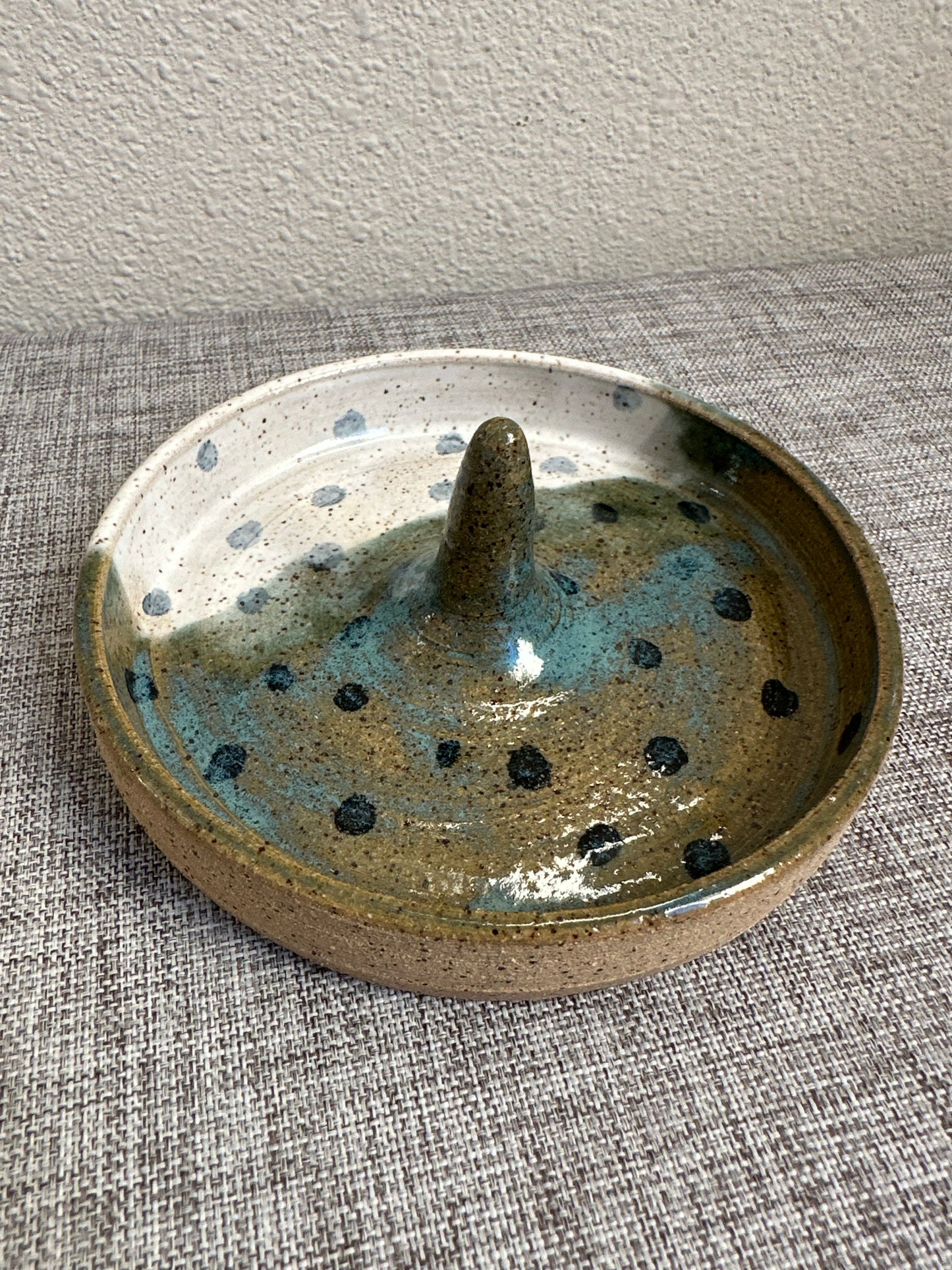 Speckled Blue & White Dotted Ring Tower Dish