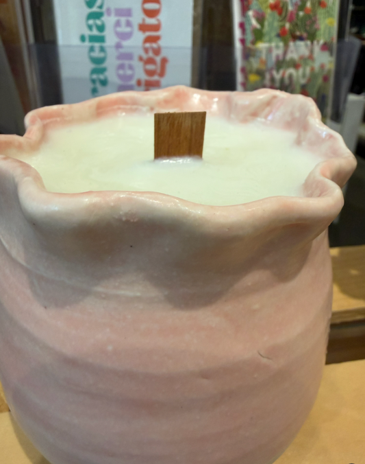 Pink Ruffle Soy Wax Candle