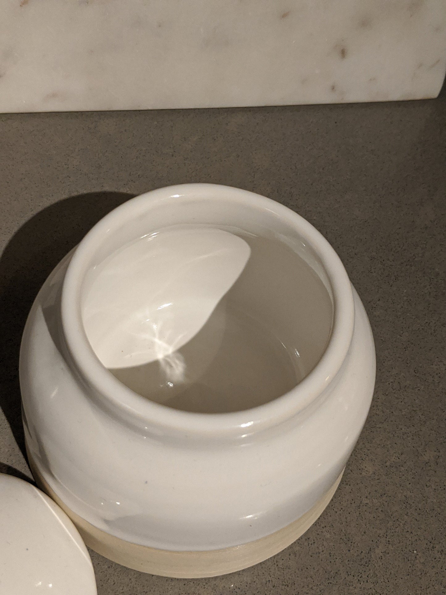 White Jar with Lid