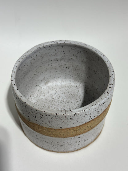 Handmade Speckle White Stripe Planter