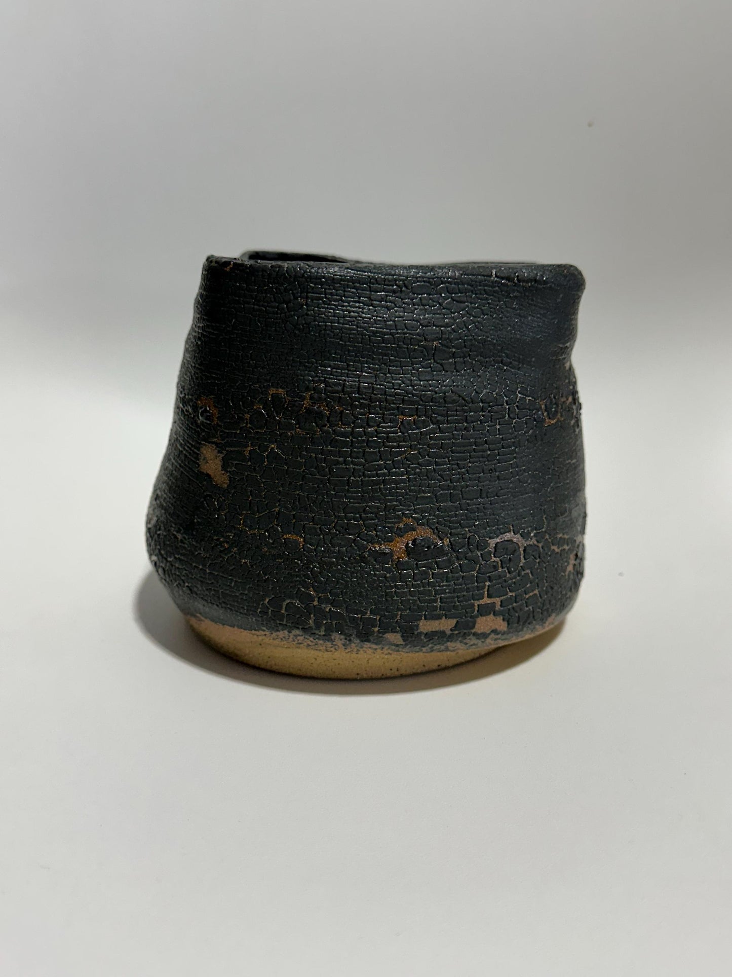 Black Crackle Melt Planter