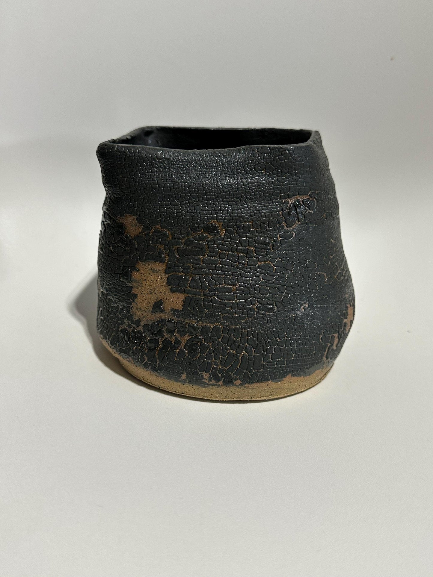 Black Crackle Melt Planter