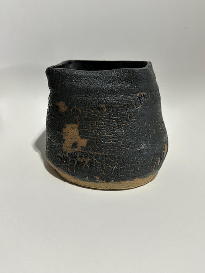 Black Crackle Melt Planter