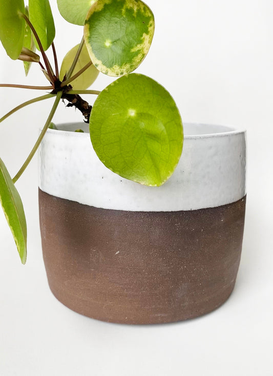 Large Brown & White Planter