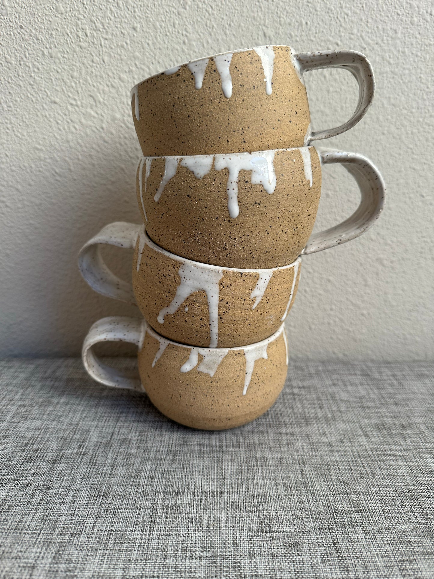 White Drippy Mugs