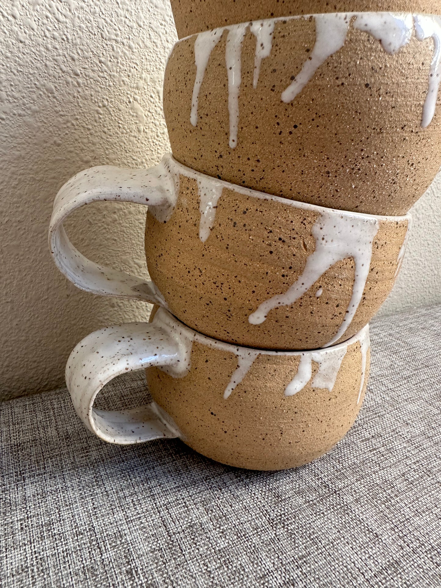 White Drippy Mugs