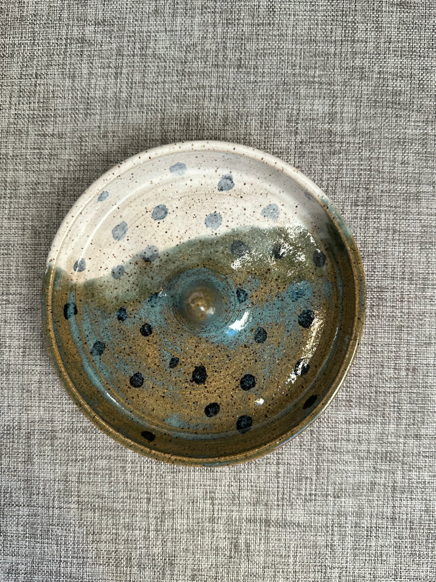 Speckled Blue & White Dotted Ring Tower Dish