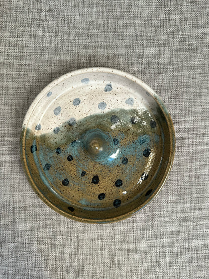 Speckled Blue & White Dotted Ring Tower Dish