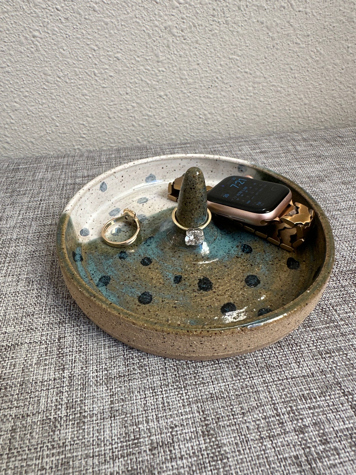 Speckled Blue & White Dotted Ring Tower Dish