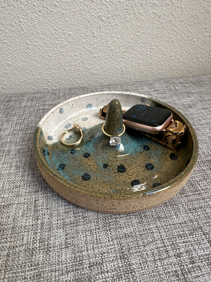 Speckled Blue & White Dotted Ring Tower Dish