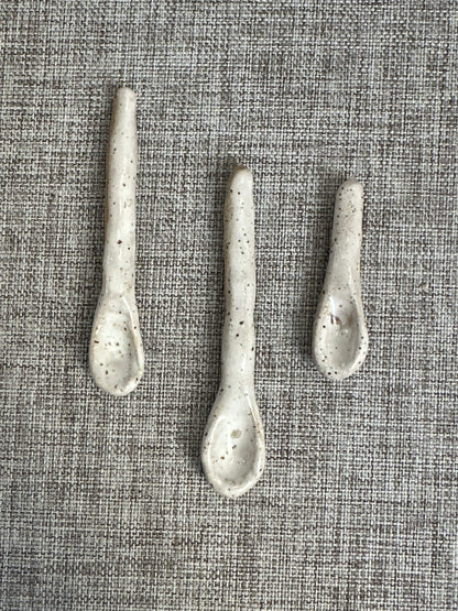 Mini White Speckled Spoons