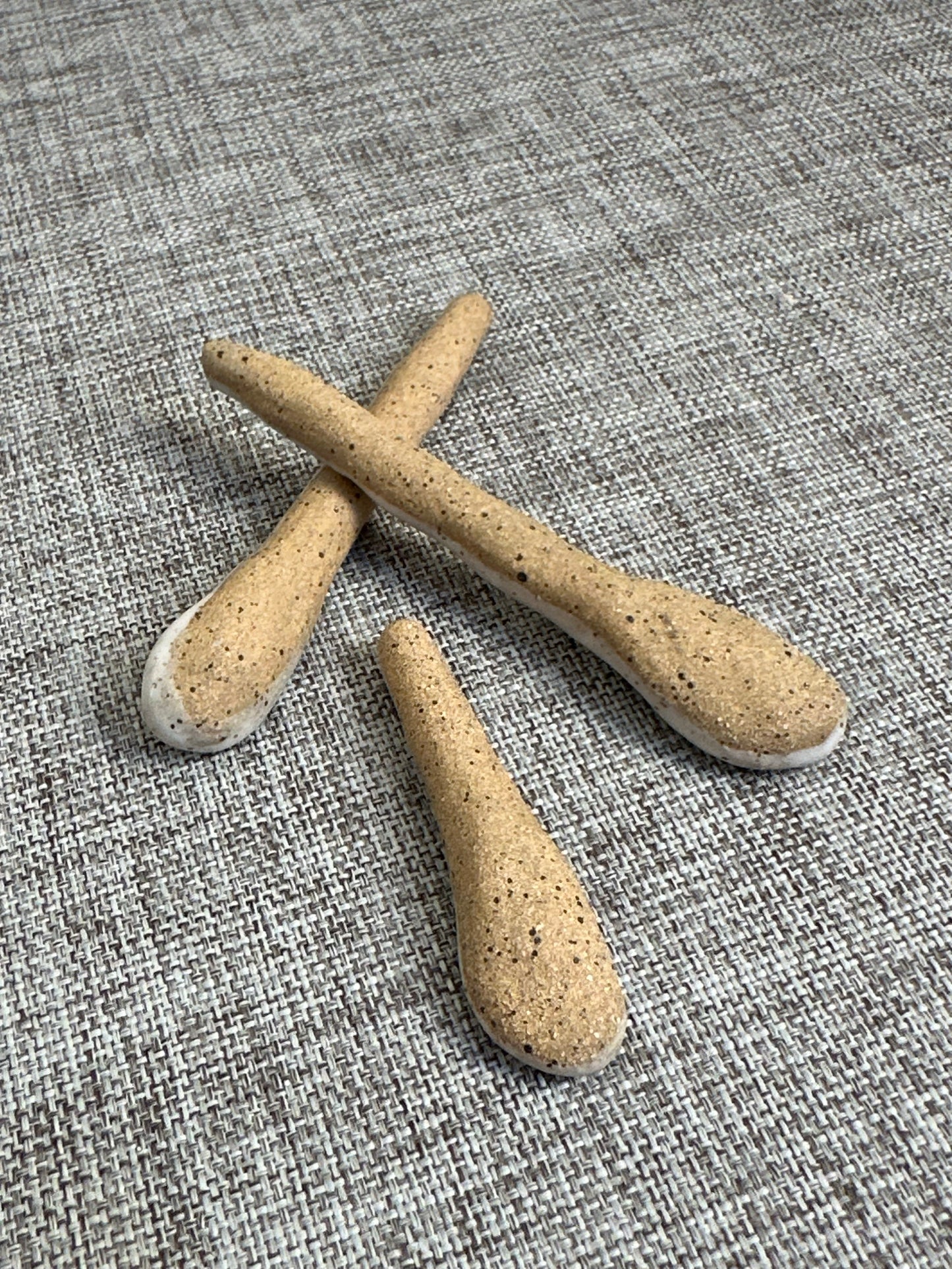 Mini White Speckled Spoons