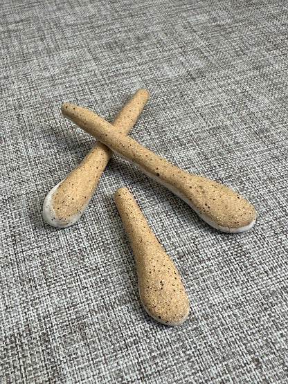 Mini White Speckled Spoons
