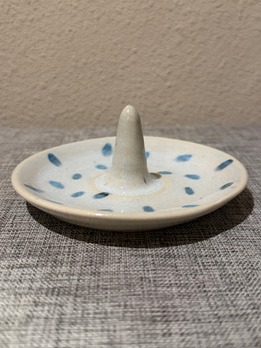 Speckled Blue & White Dotted Ring Tower Dish