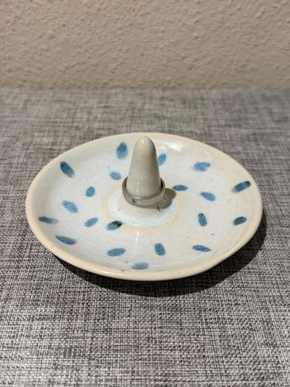 Speckled Blue & White Dotted Ring Tower Dish