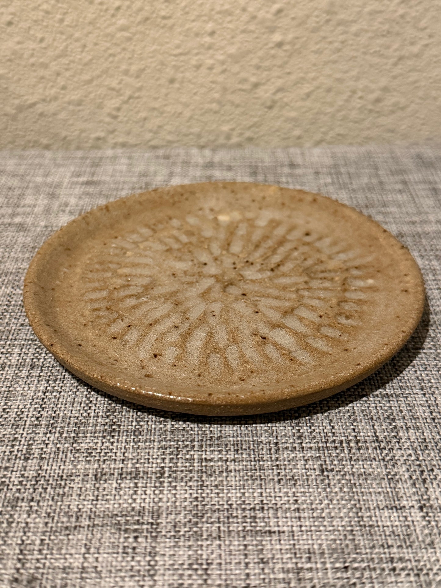 Textured Speckle Tan Jewelry Dish
