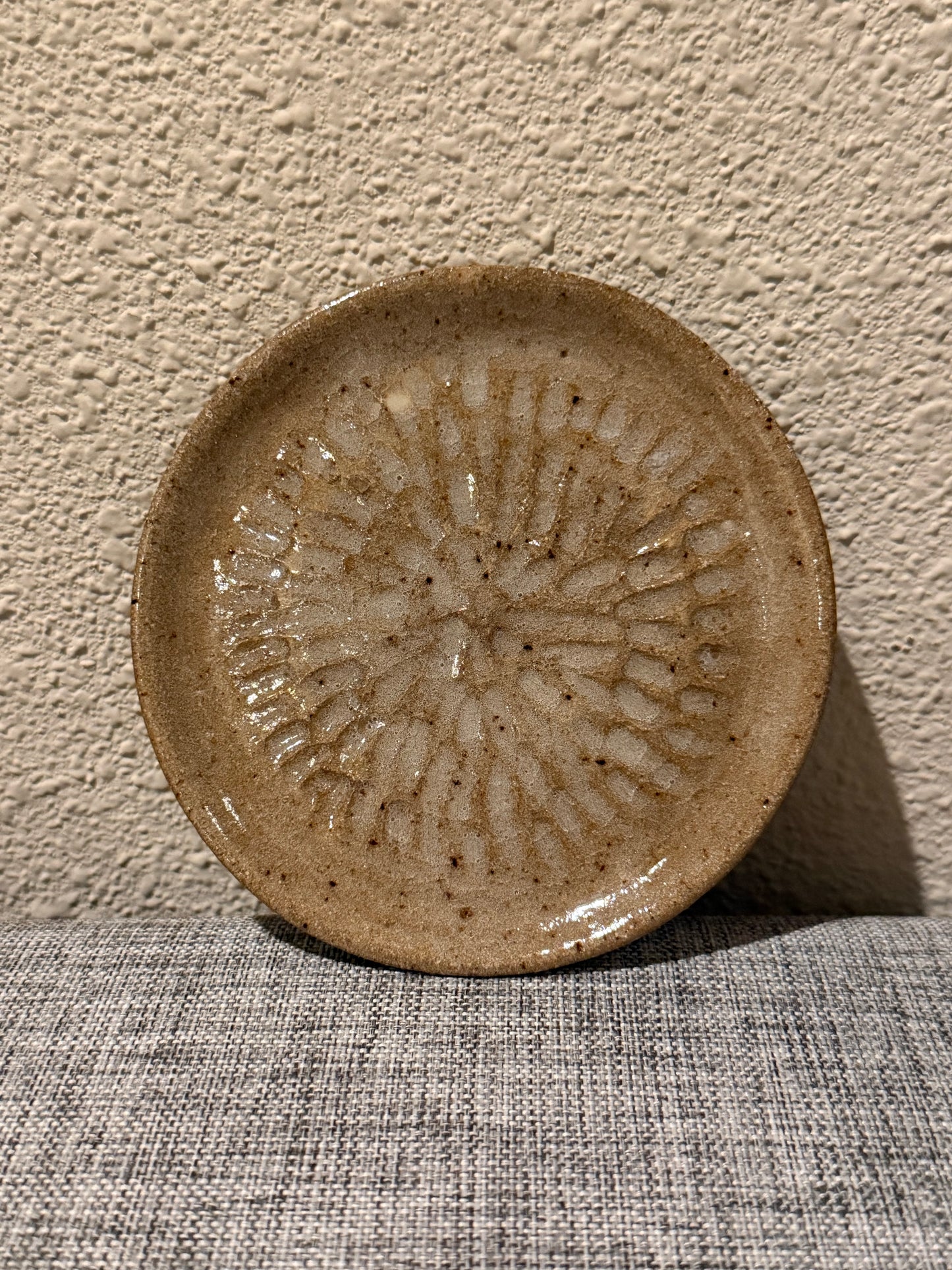 Textured Speckle Tan Jewelry Dish