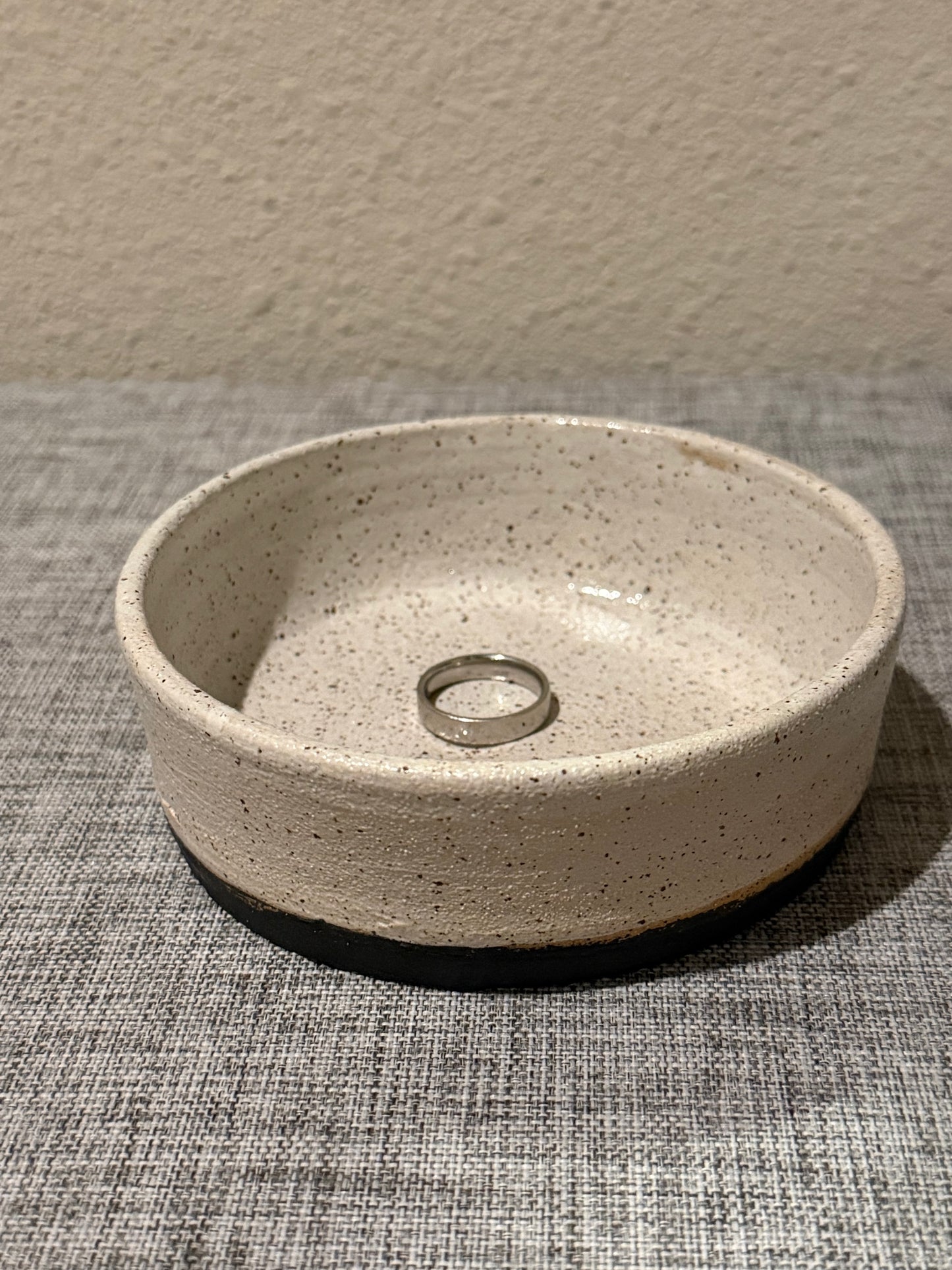 Speckle White and Black Catch-all Dish