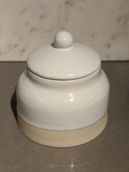 White Jar with Lid
