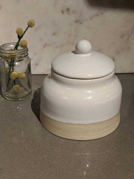 White Jar with Lid